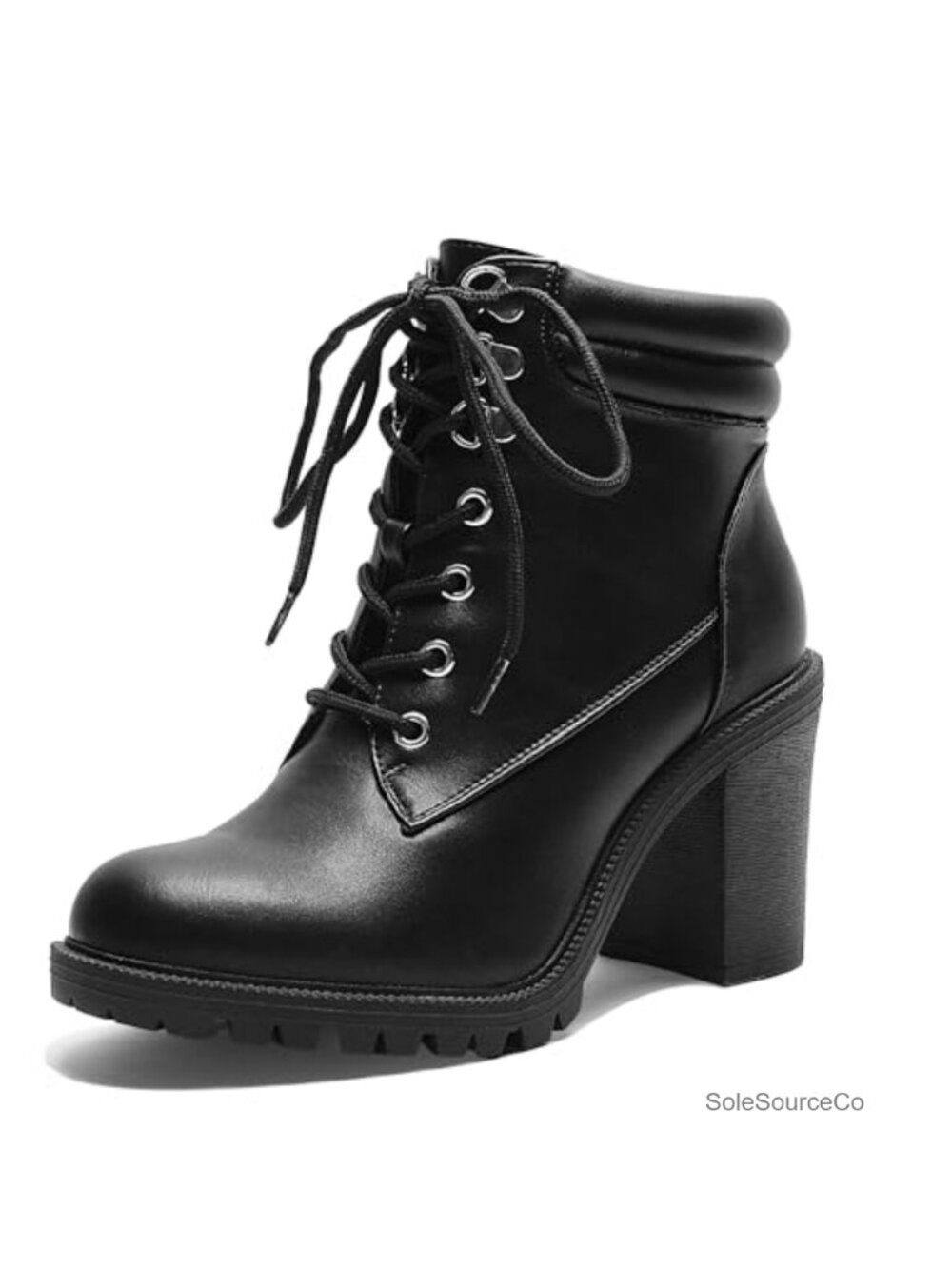 Wide Width Ankle Booties Block Heel Faux Leather Comfort Casual